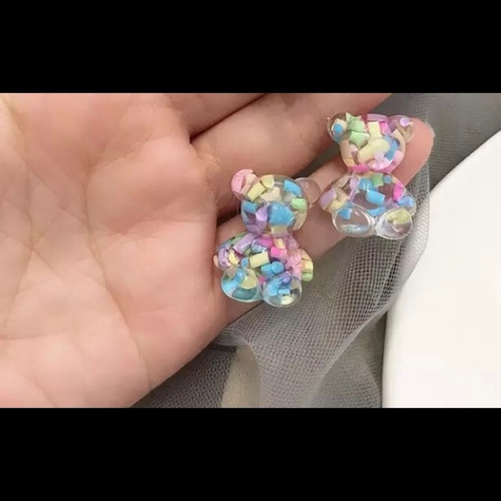 Cute Cartoon Gummy Sequins  Bear 🐻 Earrings